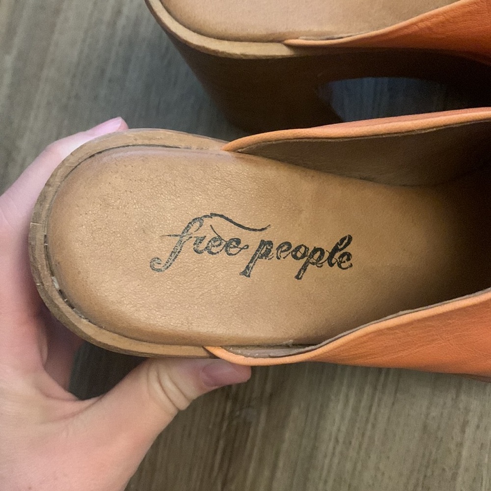 Free People Orange Suki Heel Platform Clogs - Picture 7 of 11